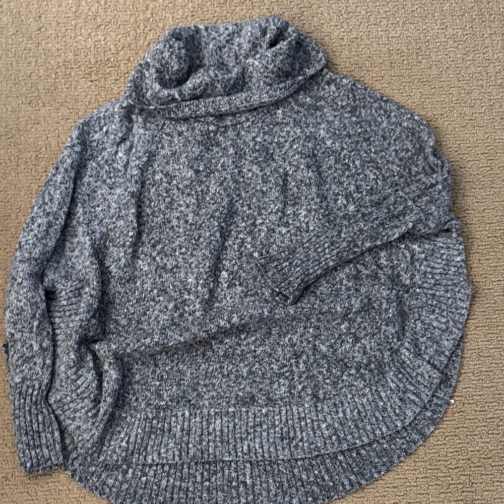 Leo & Nicole Gray Cowl Neck Sweater